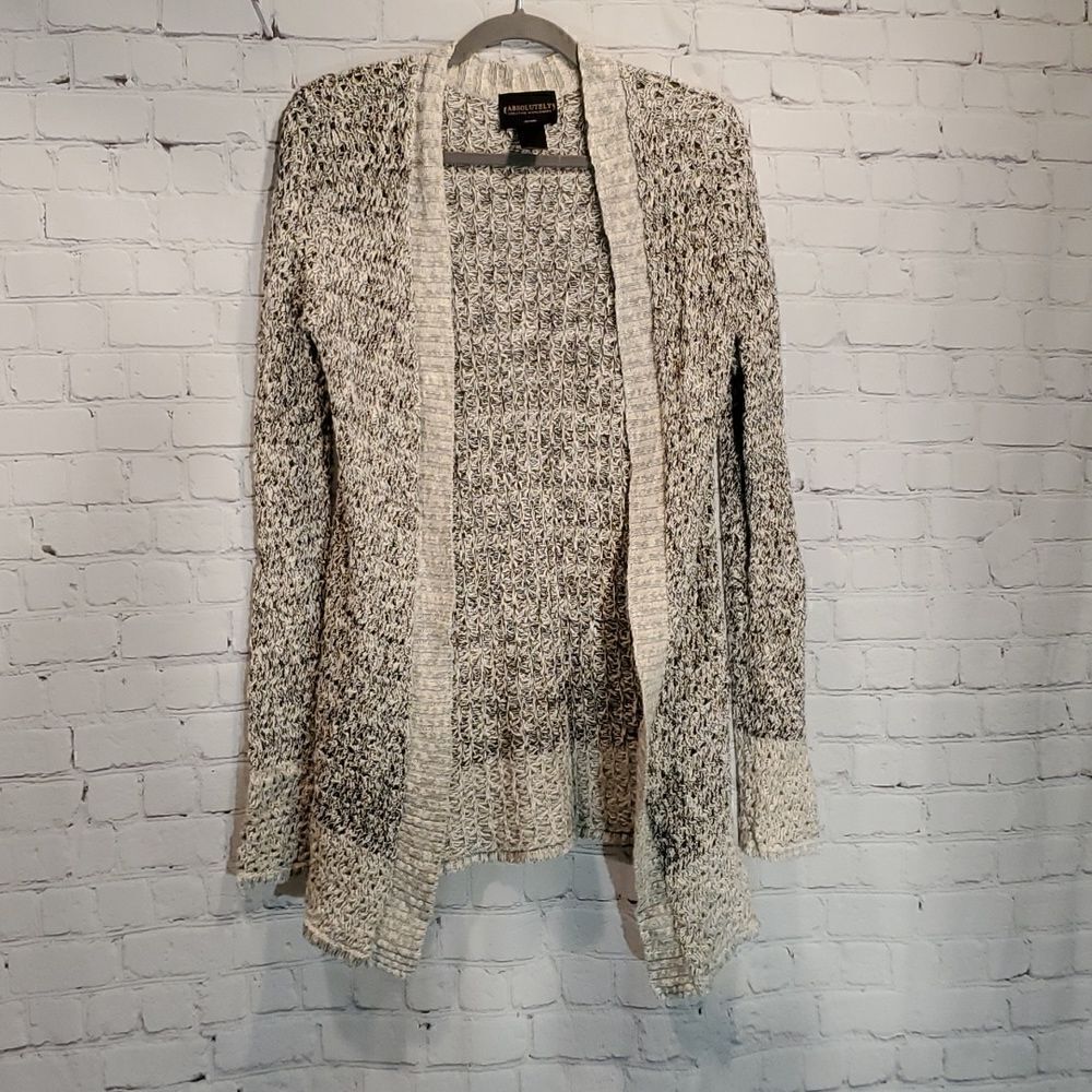 Absolutely creative worldwide crocheted knit gray cardigan